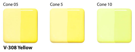 Amaco Yellow Velvet Underglaze V-308-Q cone tiles