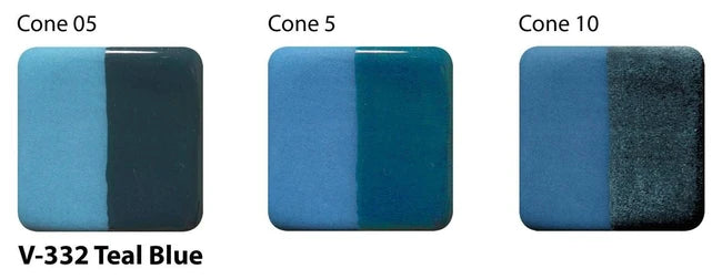 Amaco Teal Blue Velvet Underglaze V-332-Q cone tiles