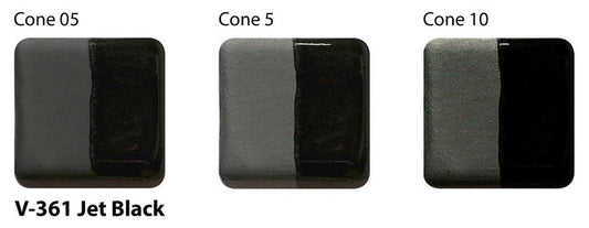 Amaco Jet Black Velvet Underglaze V-361-Q cone tiles