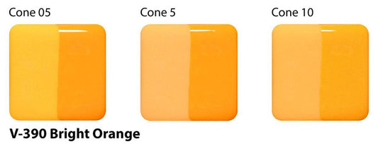Amaco Bright Orange Velvet Underglaze V-390-Q cone tiles