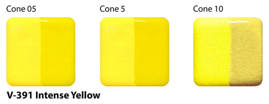 Amaco Intense Yellow Velvet Underglaze V-391-Q cone tiles