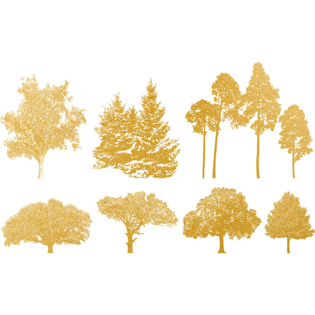 Trees Gold Overglaze Decal