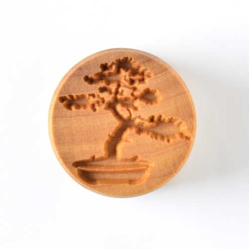 Scl-027 Large Round Stamp – Black Pine Bonsai