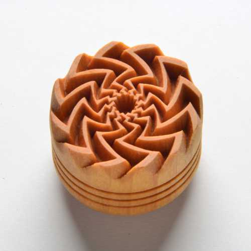 Scl-112 Large Round Stamp – Zigzag Spiral Sun