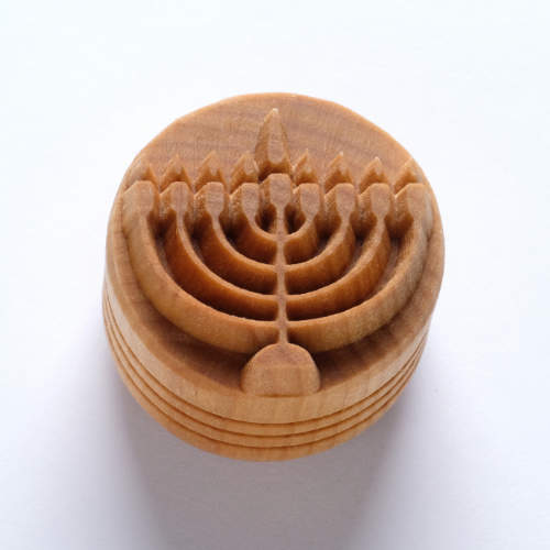 Scl-145 Large Round Stamp – Hanukah Menorah