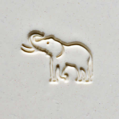 Scl-048 Large Round Stamp – Elephant w/ Tusks