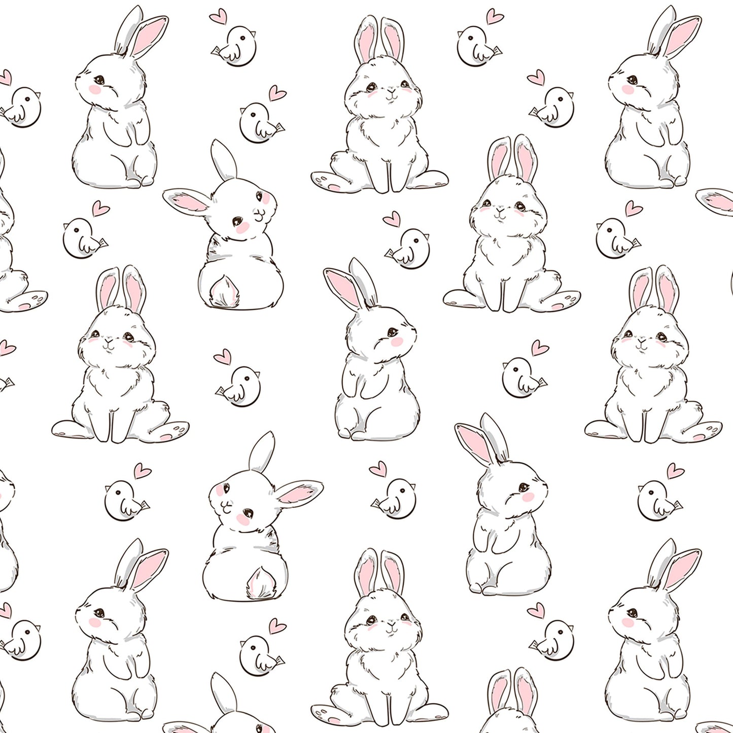 Cartoon Rabbit & Chick Underglaze Transfer