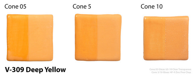 Amaco Deep Yellow Velvet Underglaze V-309-Q cone tiles