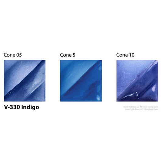 Amaco Indigo Velvet Underglaze V-330-Q cone tiles