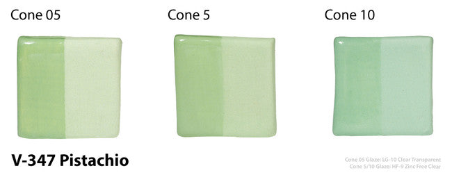 Amaco Pistachio Velvet Underglaze V-347-Q cone tiles