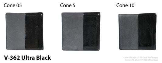 Amaco Ultra Black Velvet Underglaze V-362-Q cone tiles