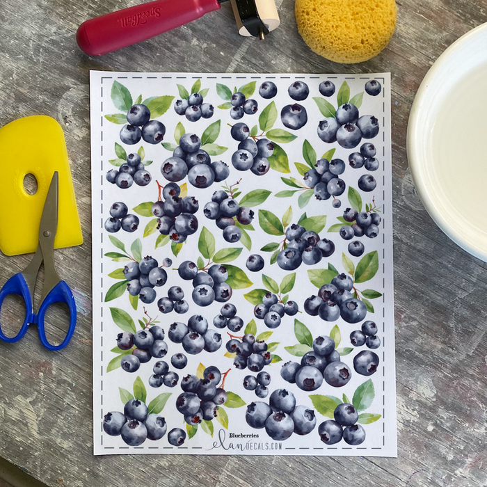 Blueberries Overglaze Decal