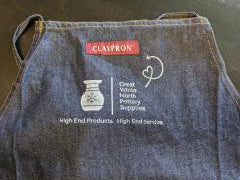 Claypron Split-Leg Pottery Apron with GWN Logo - Great White North Pottery Supplies