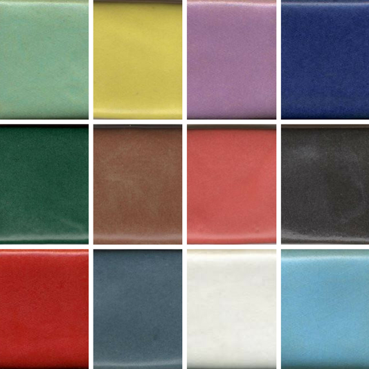 12 Satin Colors Sample Set #5 - Great White North Pottery Supplies
