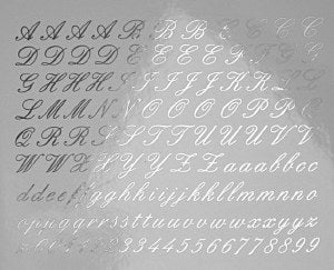 Décalques de lettres de script (noir)