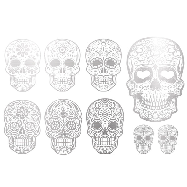 Sugar Skull Gold/White Gold Overglaze Decal