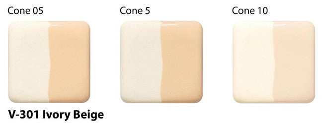 AMACO V-301 Ivory Beige Velvet Underglaze cone chart