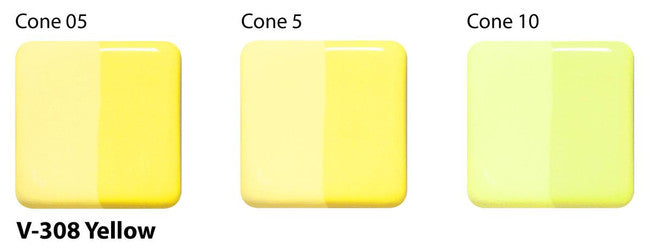 Amaco Yellow Velvet Underglaze V-308-Q cone tiles
