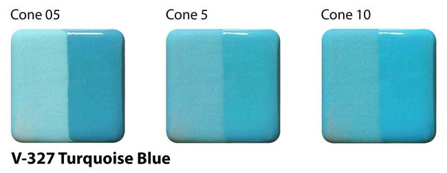 Amaco Turquoise Blue Velvet Underglaze V-327-Q cone tiles