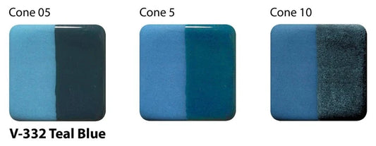 Amaco Teal Blue Velvet Underglaze V-332-Q cone tiles