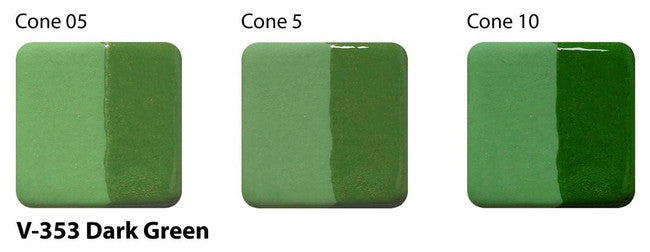 Amaco Dark Green Velvet Underglaze V-353-Q cone tiles