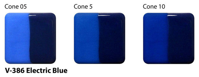 Amaco Electric Blue Velvet Underglaze V-386-Q cone tiles