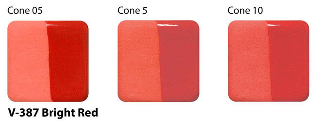 Amaco Bright Red Velvet Underglaze V-387-Q cone tiles