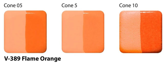 Amaco Flame Orange Velvet Underglaze V-389-Q cone tiles