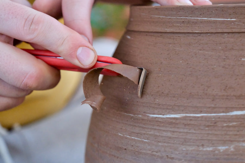BuschKraft Forge Tool, Red Handle with Fin Blade