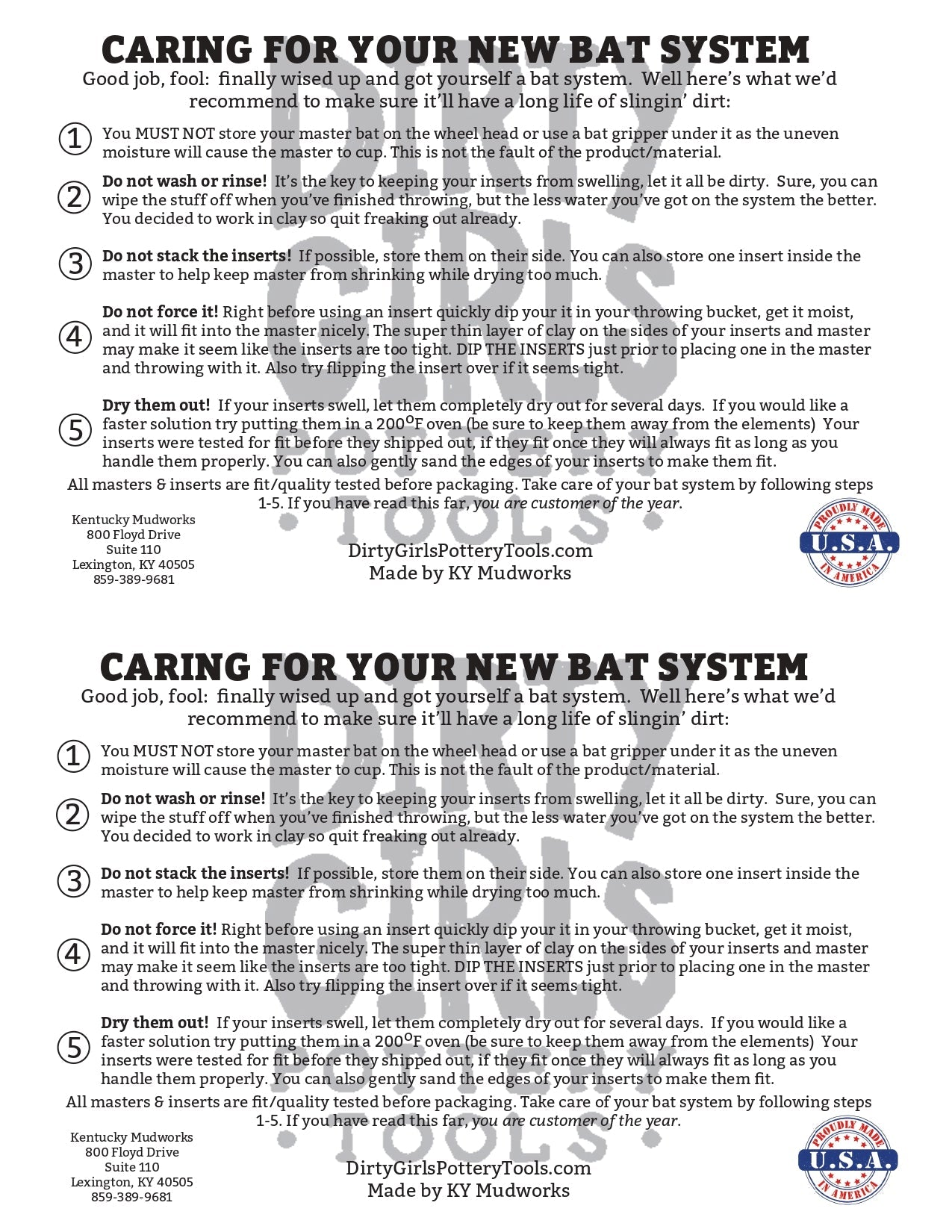 Dirty Girls Bat System - Square