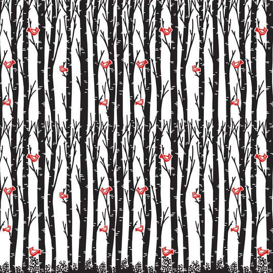 Birch and Cardinals - Great White North Pottery Supplies
