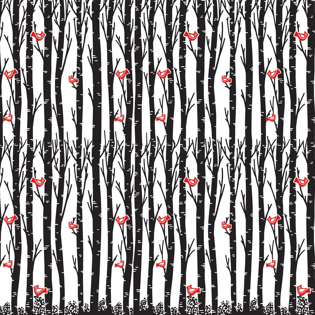 Birch and Cardinals - Great White North Pottery Supplies