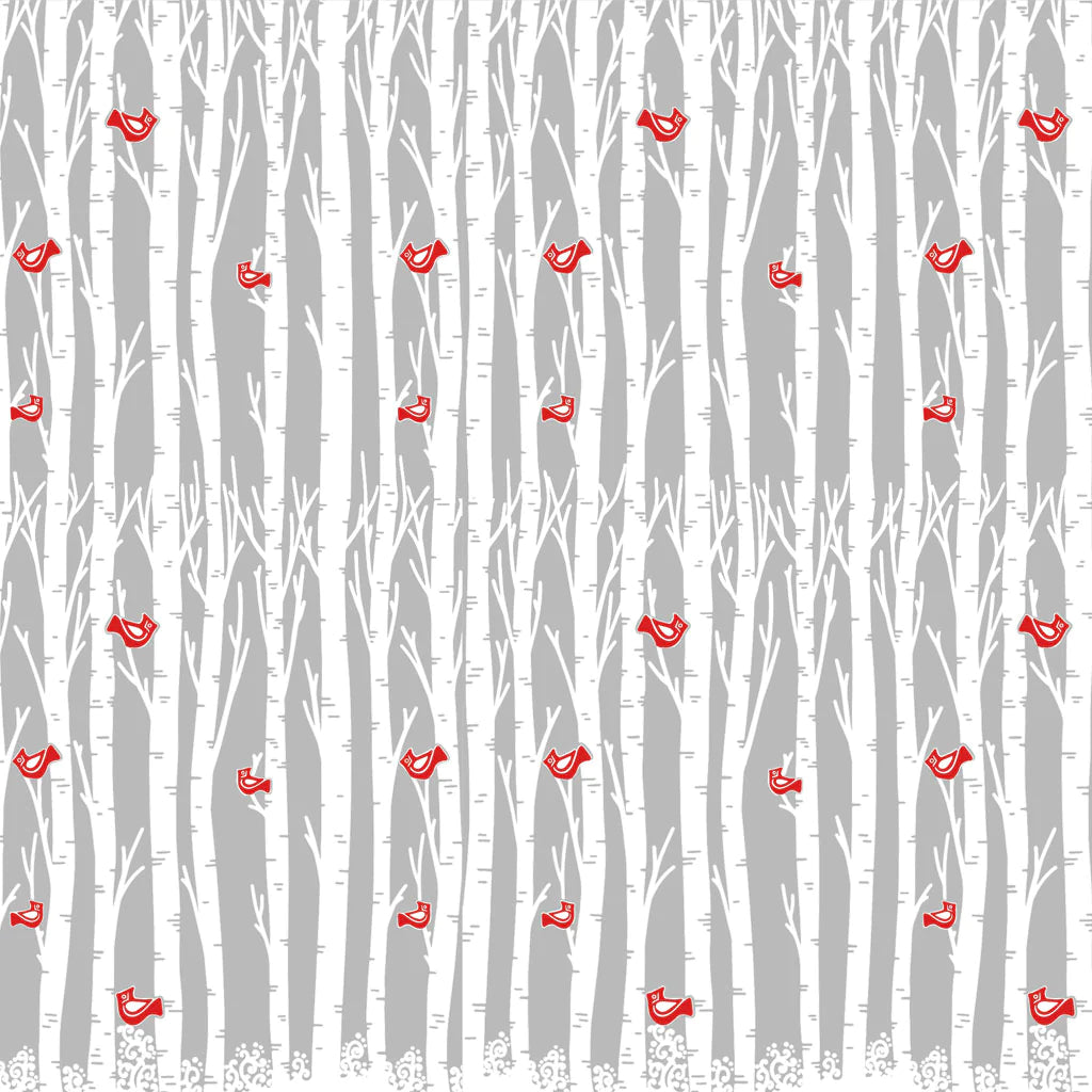 Birch and Cardinals - Great White North Pottery Supplies
