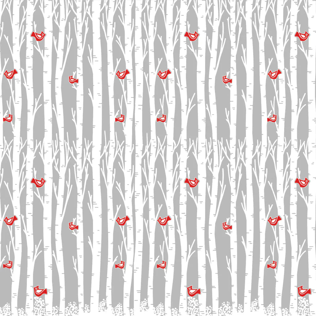 Birch and Cardinals - Great White North Pottery Supplies