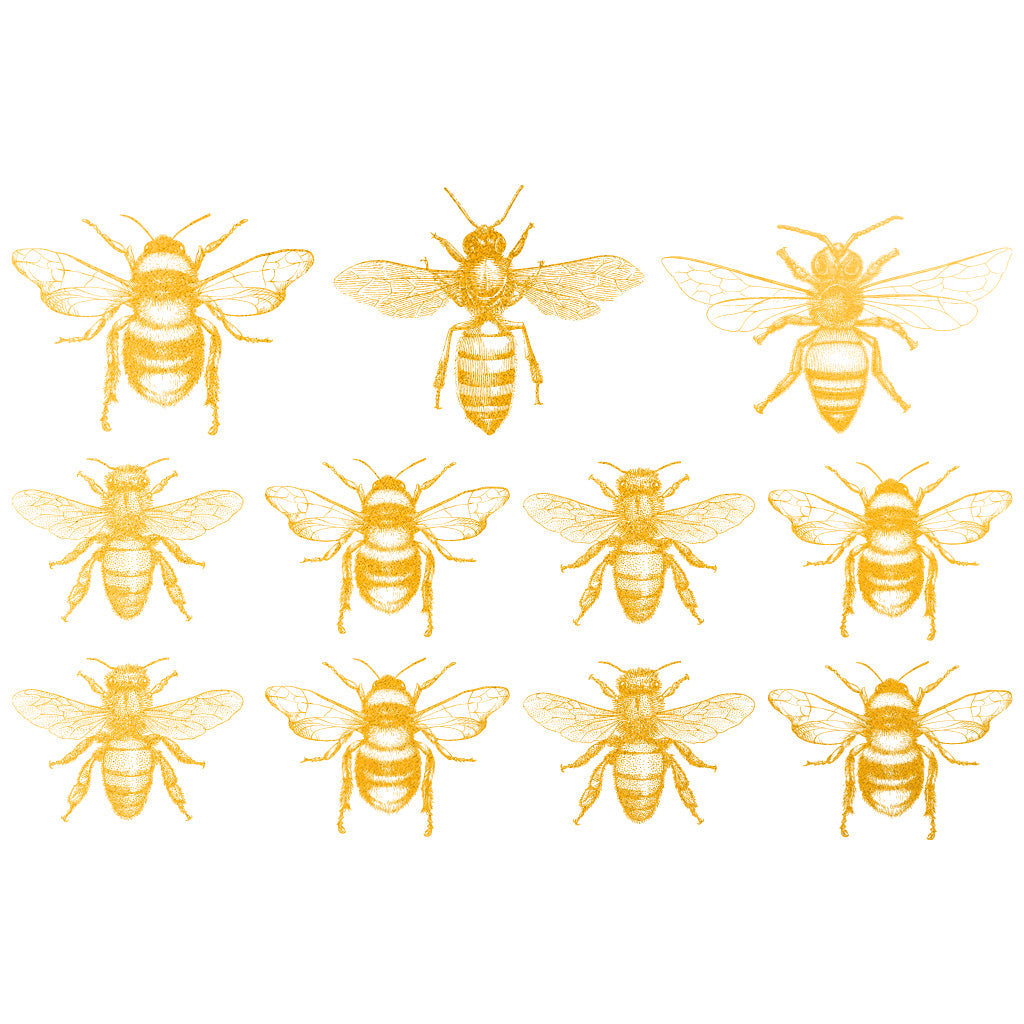 Bee Gold Overglaze Decal