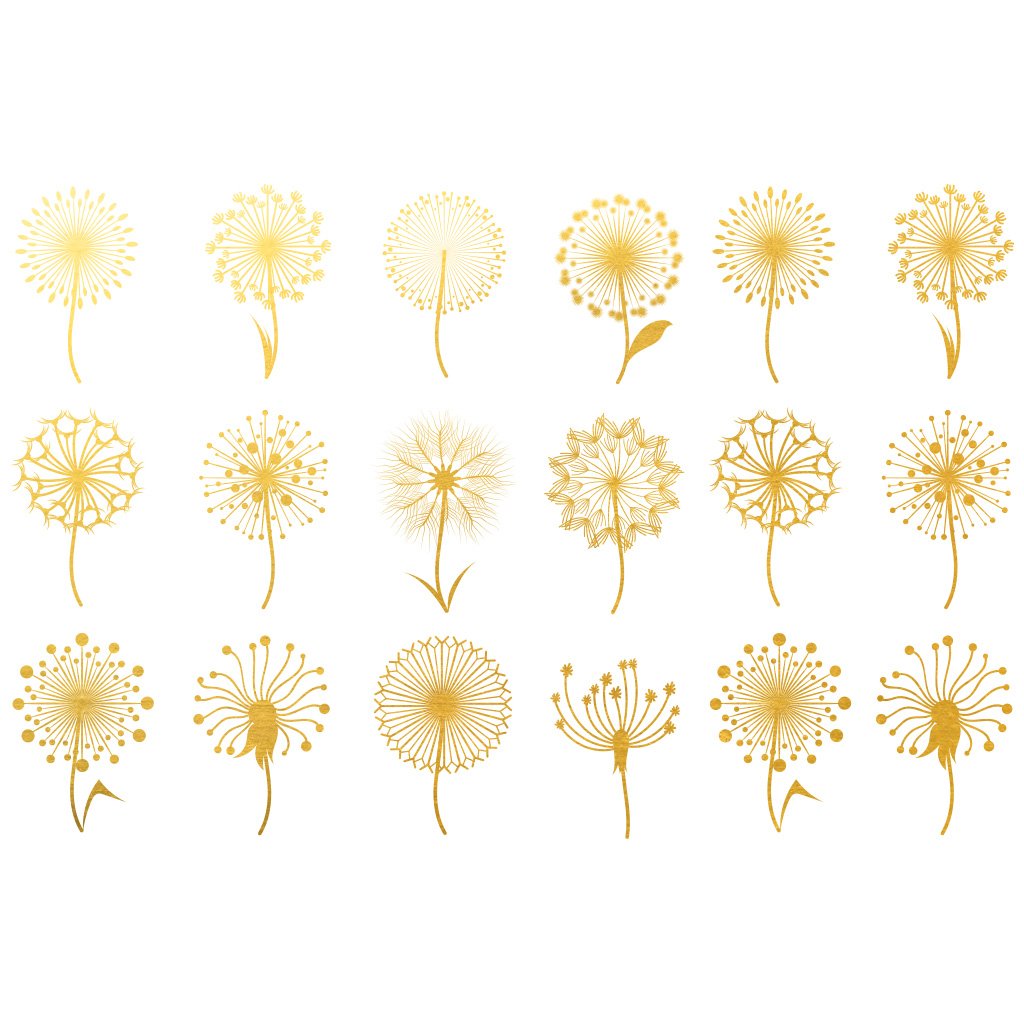 Dandelion Gold/White Gold Overglaze Decal - Great White North Pottery Supplies
