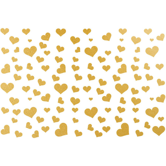 Mini Heart Gold Overglaze Decal