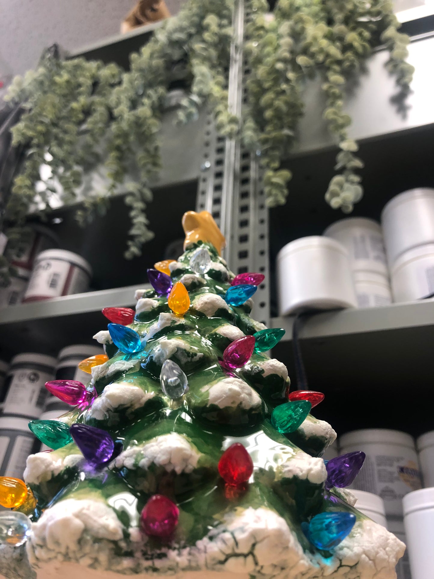 Small Lighted Christmas Tree 9¼" H x 5¼" Dia
