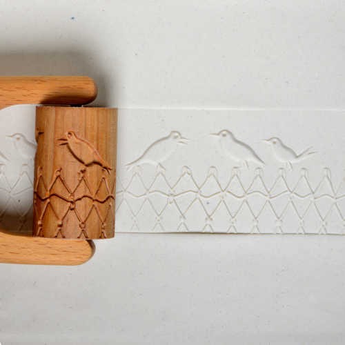 RL-019 Large Handle Roller &#8211; Birds on Wire