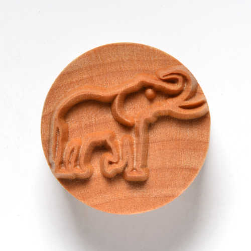 Scl-048 Large Round Stamp – Elephant w/ Tusks