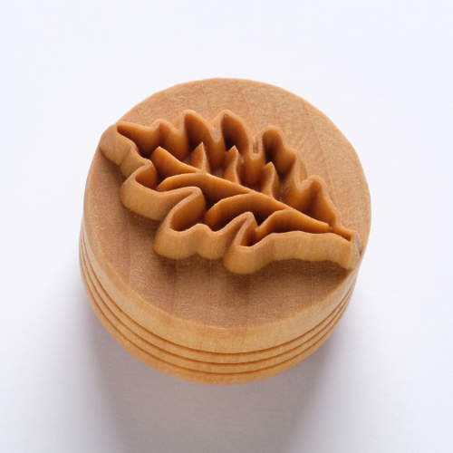 Scl-127 Large Round Stamp &#8211; Oak Leaf Outline