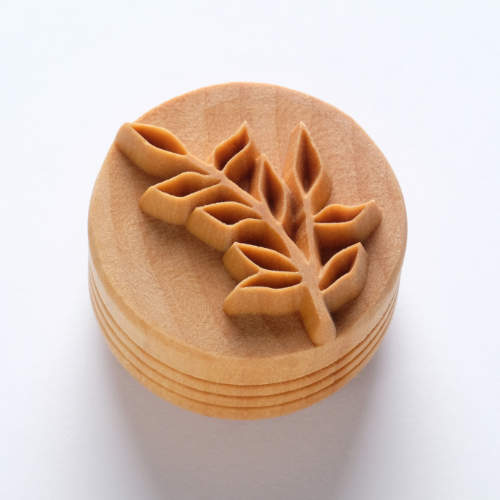 Scl-136 Large Round Stamp &#8211; Leaves on a Branch