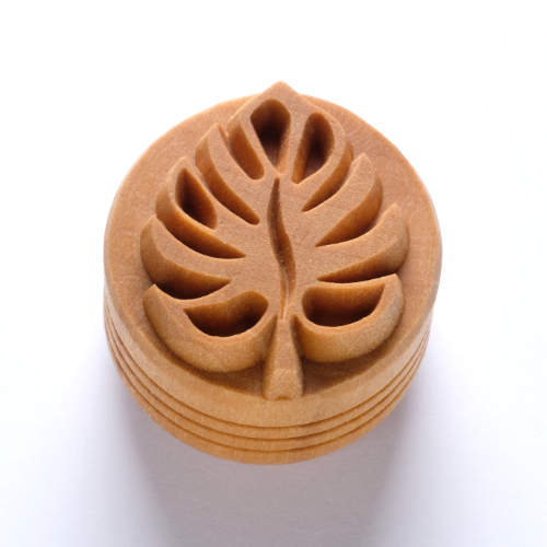 Scl-144 Large Round Stamp - Monstera Leaf
