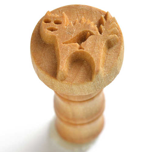 Scm-163 Medium Round Stamp – Cat with Bird