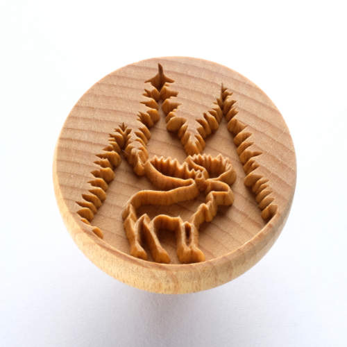 Scxl-054 Extra Large Round Stamp – Moose in the Woods
