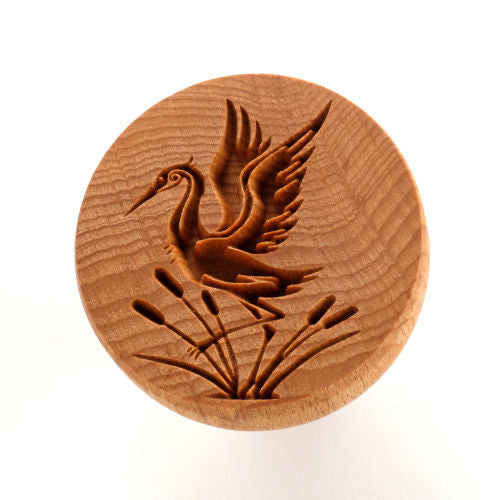 Scxl-060 Extra Large Round Stamp – Heron in Cattails