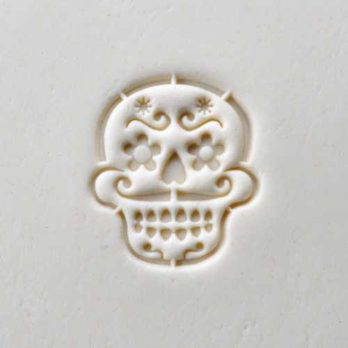 Scl-107 Large Round Stamp &#8211; Day of the Dead Skull