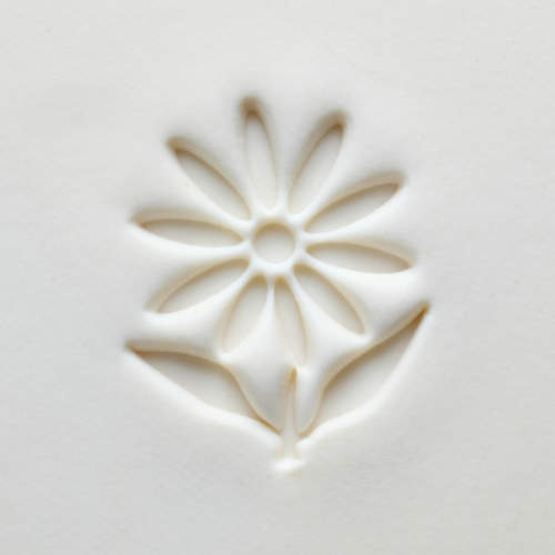 Scl-130 Large Round Stamp &#8211; Daisy with Leaves