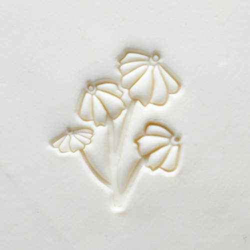 Scl-135 Large Round Stamp – Cluster of Flowers