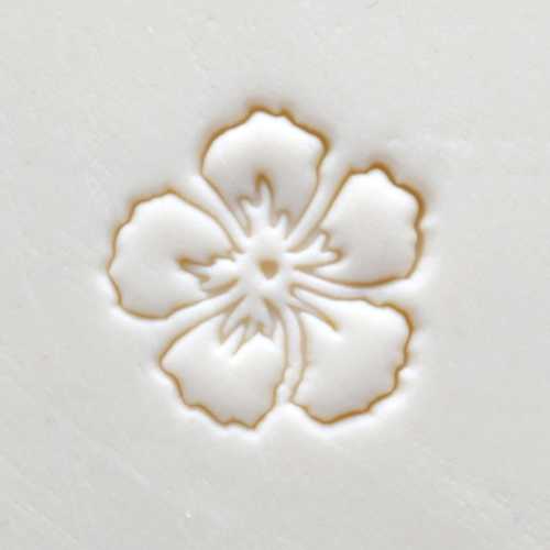 Scm-263 Medium Round Stamp &#8211; Hibiscus Flower Outline